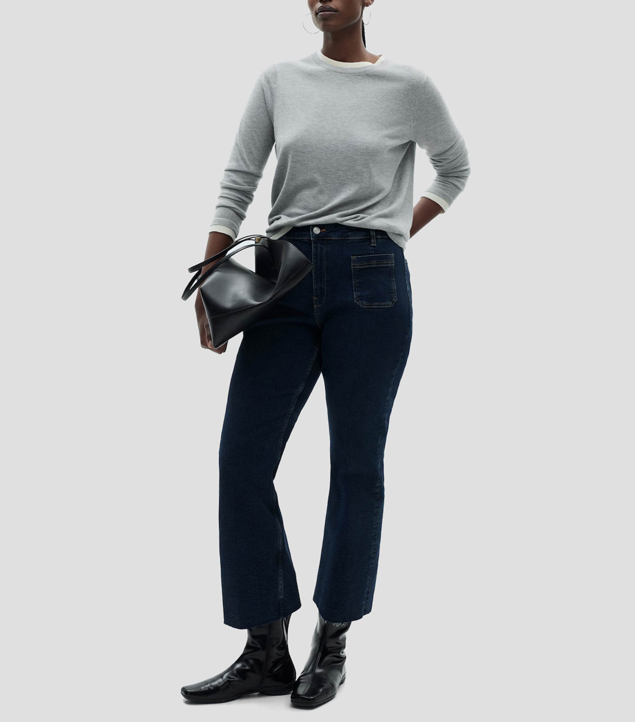 Jeans Flared crop Mujer